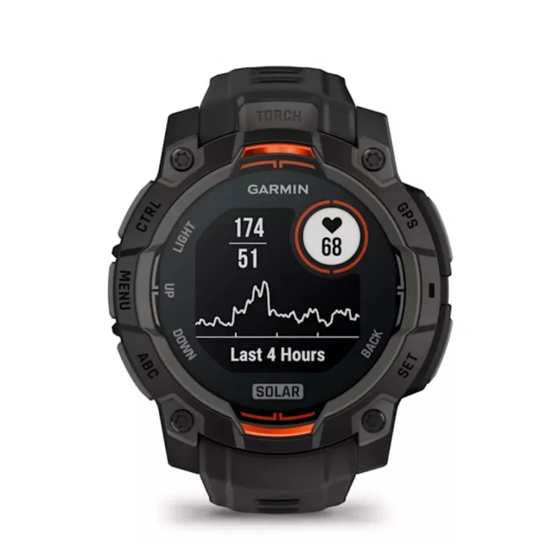 Garmin Instinct® 3 – 45 mm, päikeseenergiaga käekell Must