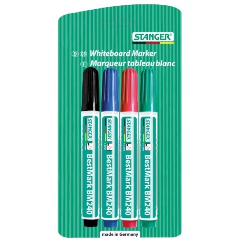 STANGER whiteboard MARKER BM240 1-3 mm, set 4-er 002510