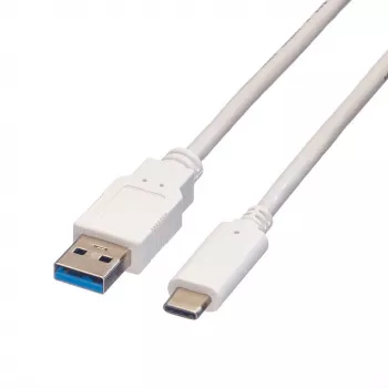 VALUE - USB-kaabel - USB 3.0 (M) USB Type C-le (M) - 5 V - 900 mA - 1 m - Valge (11.99.9011)