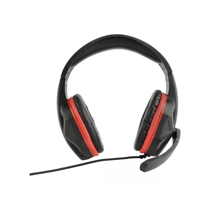 Juhtmega mänguri peakomplekt GEMBIRD GHS-03 — 20–20000 Hz, 2 m kaabel, 250 g, must/punane