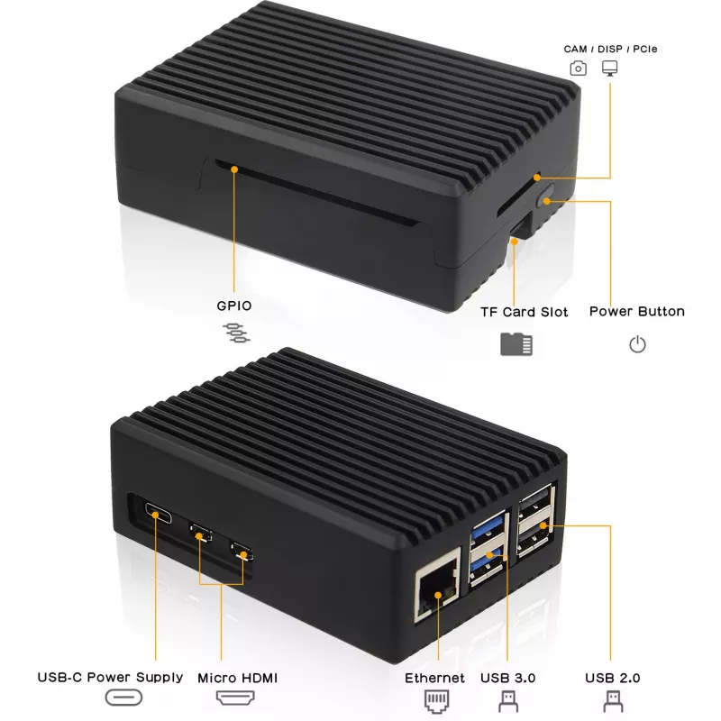INTER-TECH korpus Raspberry Pi 5-le — ODS-739 kompaktne disain