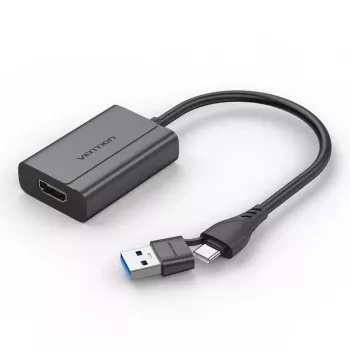 Kaabliadapter Vention ACYHB — USB-C + USB-A HDMI-le, hall