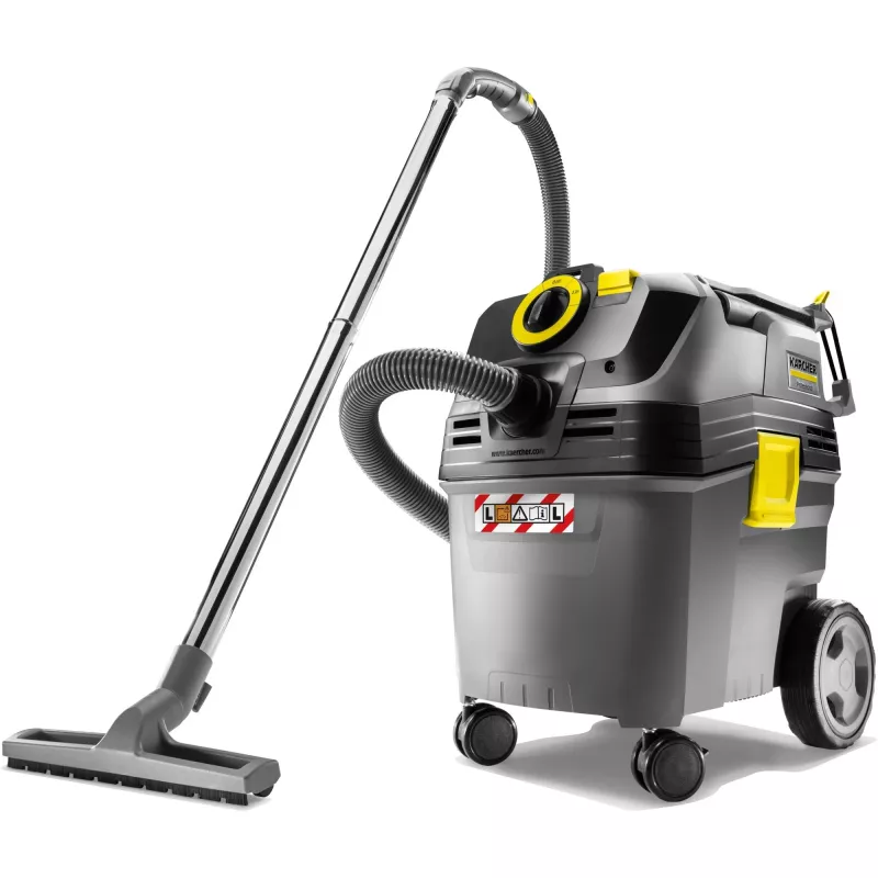 Trummel-tolmuimeja Kärcher NT 30/1 Ap L — kuiv ja märg, 30 L maht, 1380 W, 74 l/s õhuvool, 25,4 kPa