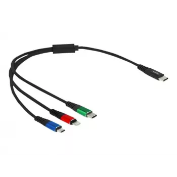 DELOCKi USB-laadimiskaabel 3-in-1 USB-C / Lightning / Micro-USB 30 cm