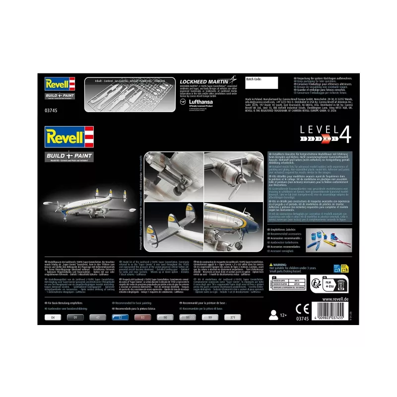 Plastmudeli komplekt REVELL Lockheed L.1049G Super Constellation Lufthansa värvitoonis