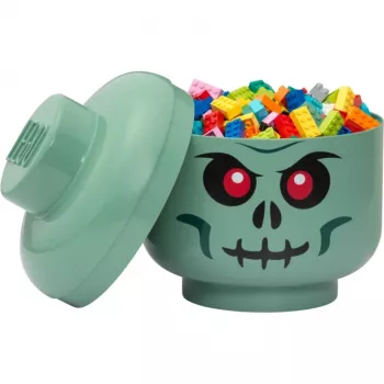 LEGO Storage Head Skeleton, hoiukarp must/punane, suur
