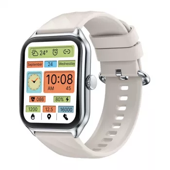Zeblaze GTS 4 nutikell — 1,94-tolline (4,93 cm) AMOLED 466×466 px, puuteekraan, Wi‑Fi, metallkest, silikoonrihm (valge)