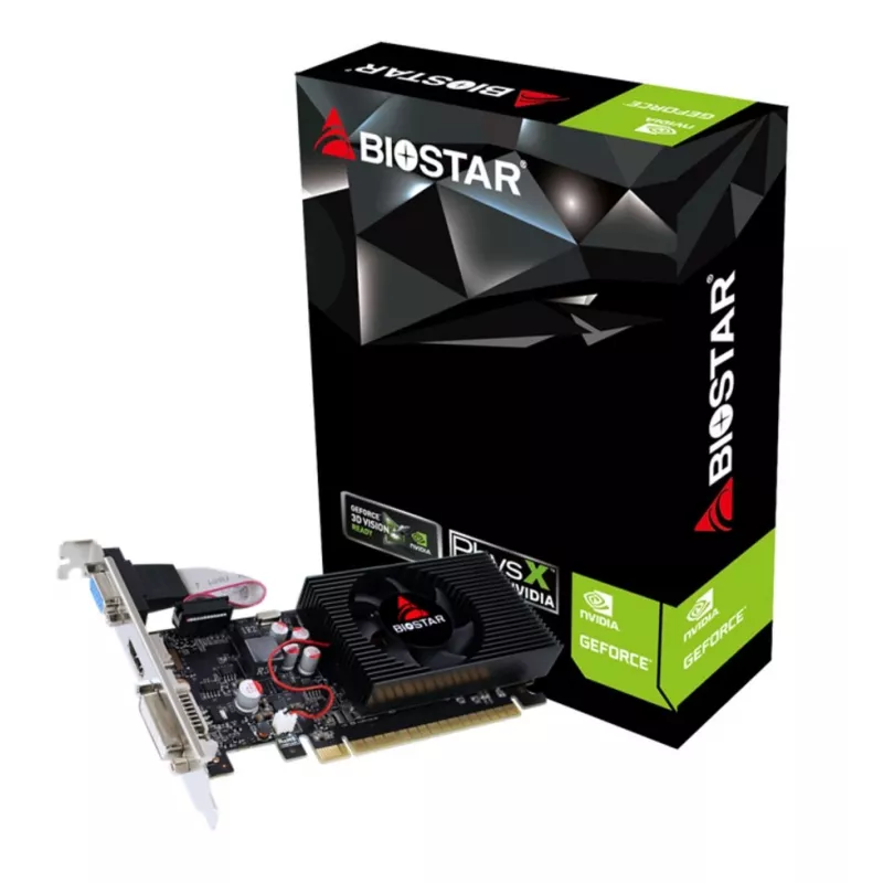 Graafikakaart BIOSTAR GeForce GT 730 VN7313THX1 — 2 GB GDDR3, 128-bit, PCIe 2.0, 700 MHz