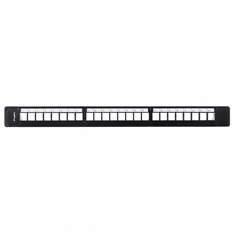 Patch panel 1U LANBERG PPKS-1124-B, 24 porti, 1U, ABS, must, 482.6×44.5×154 mm