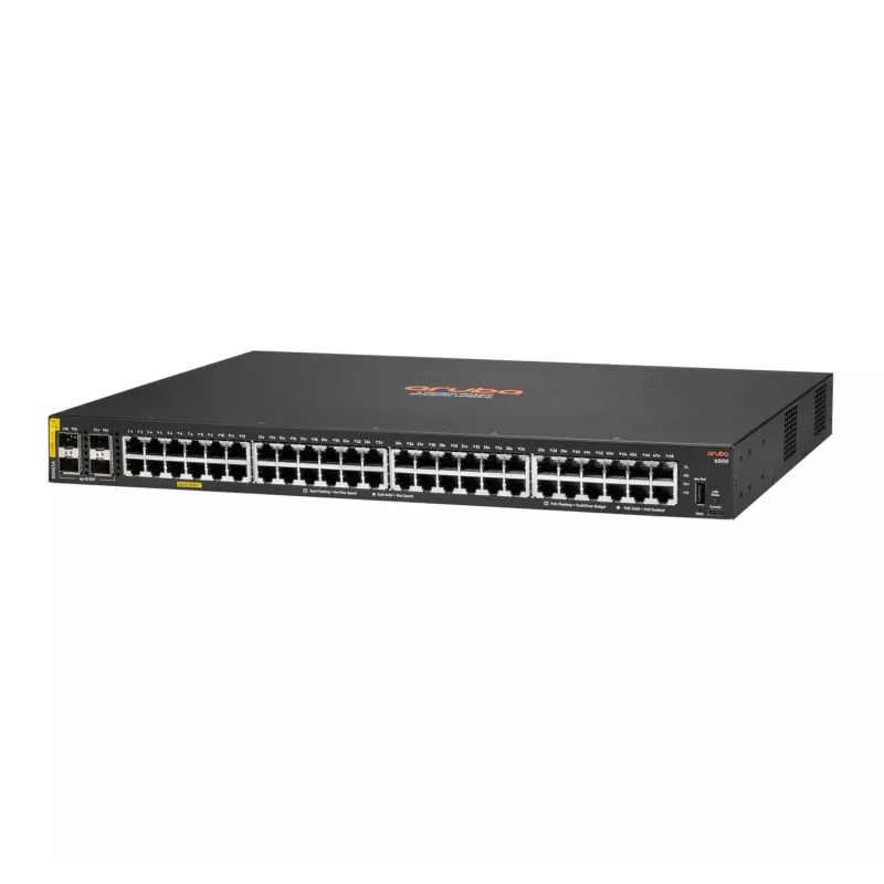 HPE Aruba Networking CX 6000 48G Class4 PoE 4SFP 370W Hallatav L3 Gigabit Ethernet (10/100/1000) Power over Ethernet (PoE) 1U