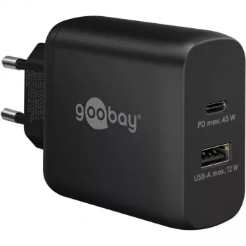 Goobay 65411 laadija mobiilseadmetele kõrvaklapid - nutitelefon - tahvelarvuti must vahelduvvool kiirlaadimine siseruumides (65411)