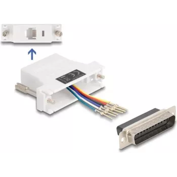 DeLOCK D-Sub 25-kontaktiline isane RJ12 emasele koostekomplekt must