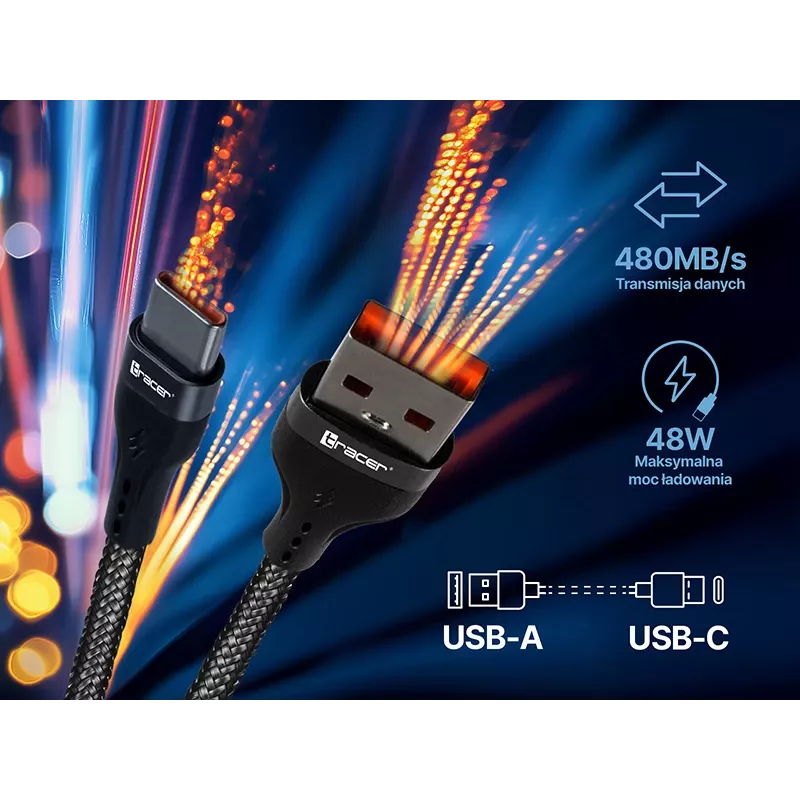 Tracer 47486 USB A - Lightning M/M 1m kaabel punane