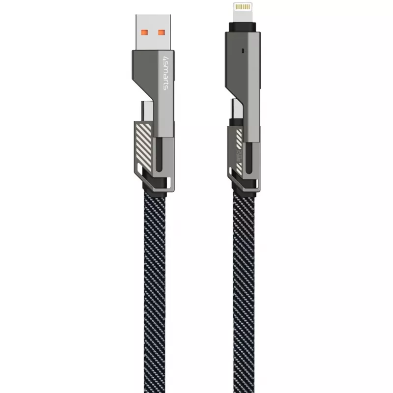 4smarts USB-C kaabel ComboCord Flat 240W+ võtmehoidjaga - kaabel - digitaalne/andmed