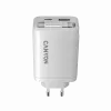 CANYON laadija OnCharge 65RC sisseehitatud USB-C kaabliga 65W, 1x PD, 1x QC, EL pistik, valge