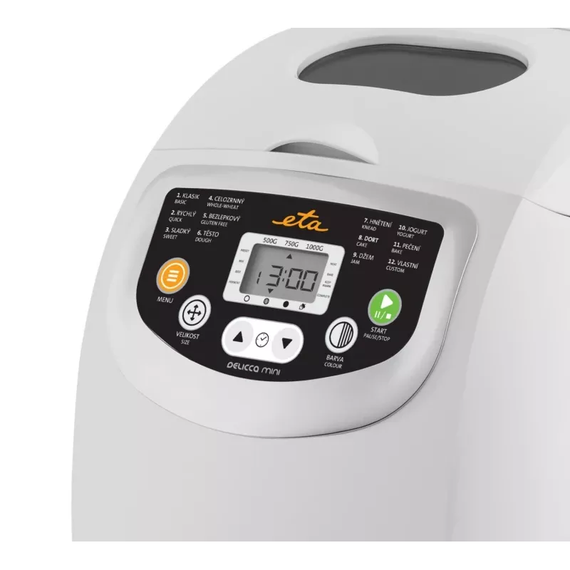 Leivaküpsetaja ETA DELICCA 600 W, max 1 kg päts, valge, programmid: gluteenivaba, magus, valge, täistera