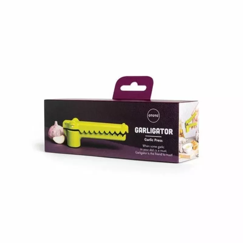 Küüslaugupress varrega Ototo Design Garligator roheline plastik teras