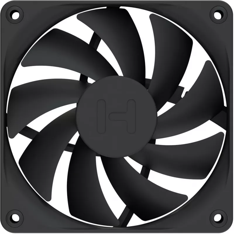 120 mm korpuse ventilaatorite 4-pakend HYTE FA12 must, PWM tugi, standardne 120 mm kinnitus