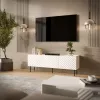 TV-kapp Cama LUCCA 3D 165×40×59 cm, valge, puitlaastplaadist pealispind