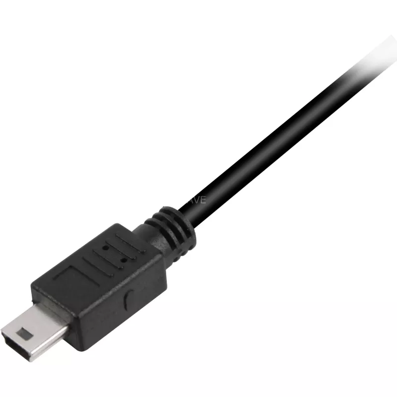 USB 2.0 kaabel, USB-A pistik > Mini-USB pistik (must, 0,5 meetrit, topeltvarjestusega)