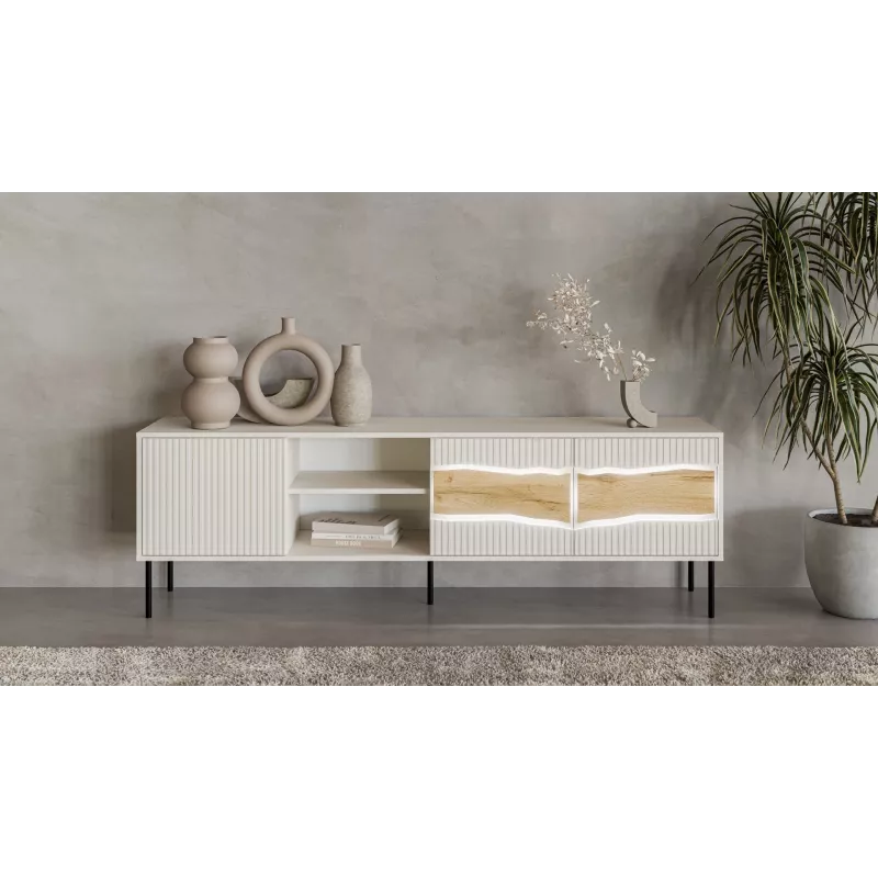 TV-kapp cama meble INSERTO 3D1W 190x40x62 cm kašmiirviimistlus LEDiga