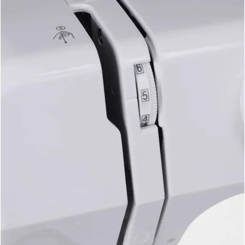Poolautomaatne õmblusmasin SINGER M1005 — 11 pistet, 4 mm piste laius, ülevalt asetatav spool, vaba vars, 2,5 kg