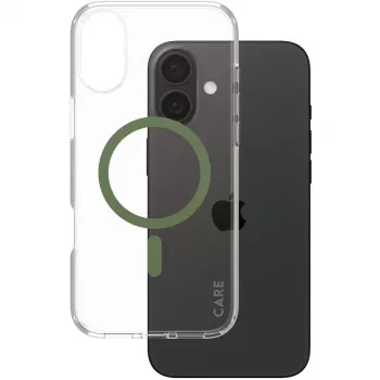 PanzerGlass CARE Urban Combat läbipaistev kaitseümbris rohelise MagSafeiga iPhone 16 Plus