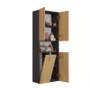 Vannitoa hoiukapp Top e Shop NEL 1K DK ANT/ART KP — Grafiit/tamm, vabalt seisev, 5 riiulit, 600×300×1740 mm