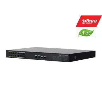 ePoE šakotuvas 100Mbps 16portu+2G uplink + 2SFP, ePoE 8 portai, ePoE iki 800m, Hi-PoE