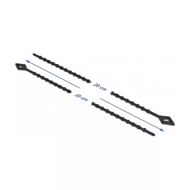 Paralleelsisendiga kaabliside DeLOCK Beaded kaabel Tie L 200 x L 2,4 mm must 100 tk