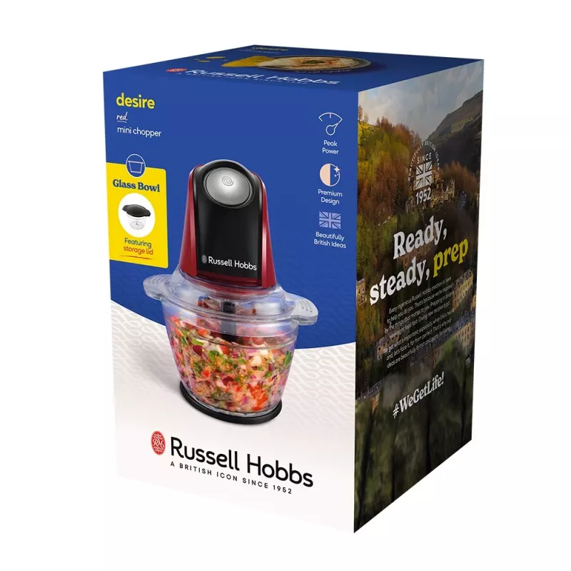 Russell Hobbs 27130-56 elektriline köögikombain 0,5 L 200 W must, punane, läbipaistev