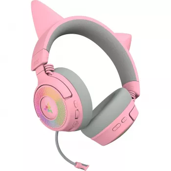 Razer Kraken Kitty V3 Pro - Quartz kõrvaklapid, juhtmega ja juhtmevaba, peavõru, mängimiseks, USB Type-A, Bluetooth, roosa