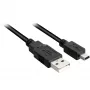 USB 2.0 kaabel, USB-A pistik > Mini-USB pistik must, 3,0 meetrit, topeltvarjestatud