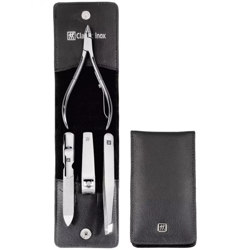 ZWILLING 97438-004-0 4-osaline maniküürikomplekt mustas nahast kotikeses