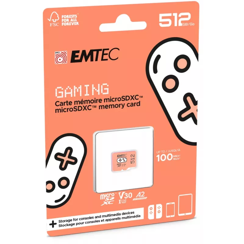 MicroSDXC-kaart Emtec Gaming 512 GB