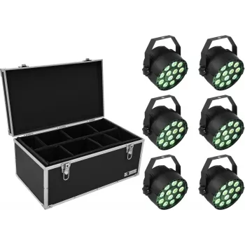 LED PAR valguskomplekt EUROLITE 6x TCL Spot koos transpordikohvriga, mudel TDV-1