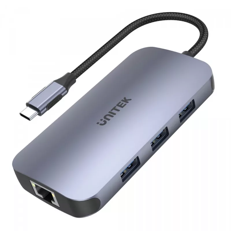 UNITEK D1071A liidesejaotur USB 3.0 SuperSpeed 5 Gb/s hõbedane