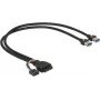 USB-kaabel DeLOCK 0,45m 2 x USB 3.0 A USB 2.0 pin