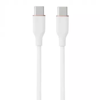 Silikoonkaabel USB Type-C – Type-C, 100W (valge, 1 m)