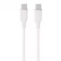 Silikoonkaabel USB Type-C – Type-C, 100W (valge, 1 m)