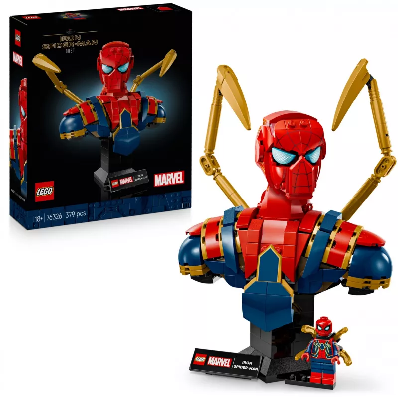 LEGO Marvel kollektsioneeritav büst Iron Spider-Man 76326, 379 tükki, 18+ eksponeerimismudel, 170×200×110 mm