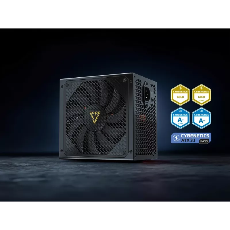 Toiteplokk MODECOM VOLCANO HEX GOLD 750W, 80 PLUS Gold, ATX 3.1, modulaarne, 14 cm ventilaator
