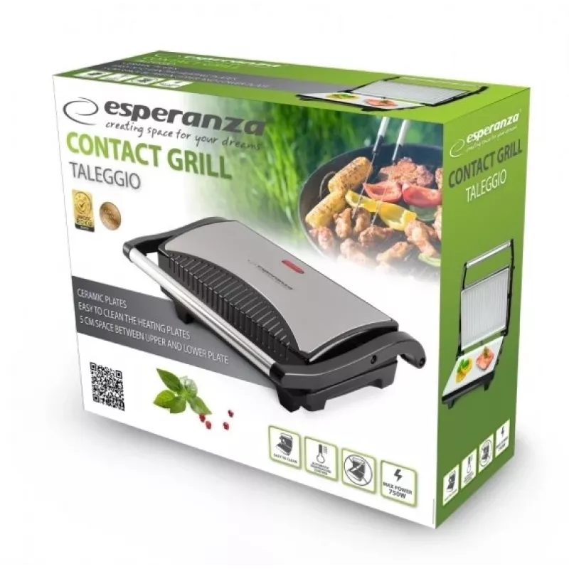 Esperanza EKG006 Elektrigrill 750W Roostevaba teras/Must