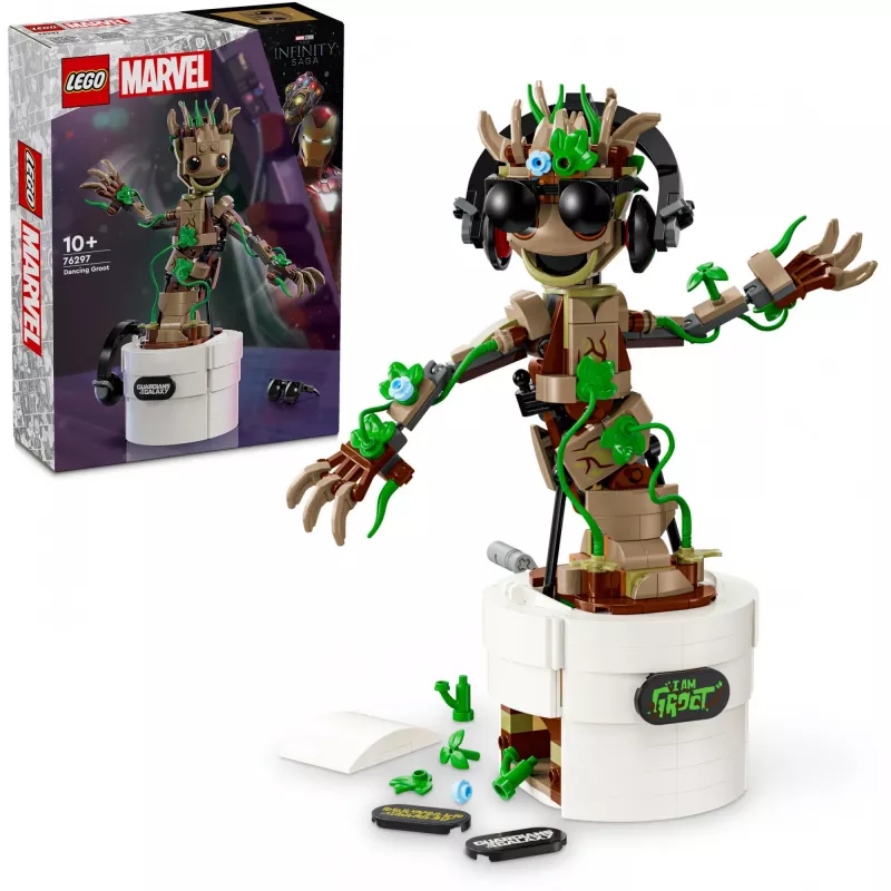 LEGO Marvel Tantsiv Groot ehitatav animeeritud mänguasi tegelaskuju Galaktika Valvurid laste käsitsi juhitav interaktiivne mängukomplekt superkangelane