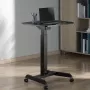 Kaasaskantav arvutilaud ratastel, istumiseks-seismiseks reguleeritav laud, kõrgus kuni max 113 cm, kallutatav kuni 30 kraadi, must