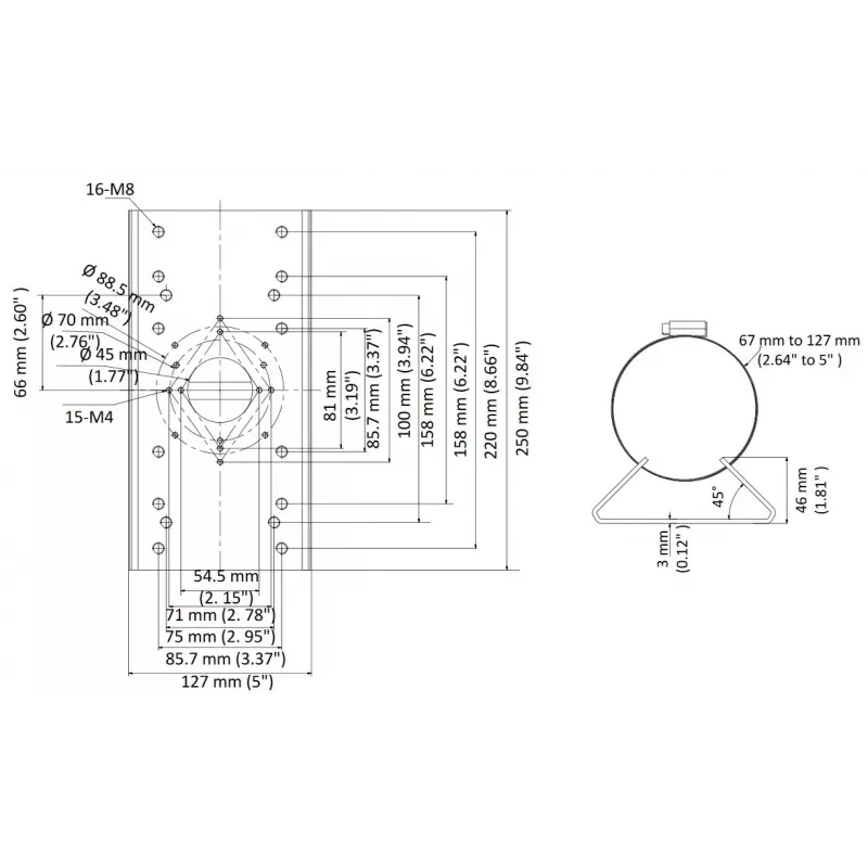 Hikvision DS-1275ZJ-SUS turvakaamera tarvikud valgusti