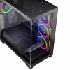 PC Case MODECOM Volcano Stellar 5F ATX Midi Tower, karastatud klaas, 5 eelpaigaldatud ventilaatorit, USB‑C, toetab microATX/ATX, max GPU 420mm, CPU jahuti kõrgus 175mm