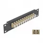 Fiiberoptiline patch-paneel DeLOCK 10 tolli 12 porti LC Dupleks beež 1U must