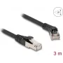 Võrgukaabel DeLOCK RJ45 Cat.8.1 S/FTP 45° paremnurkne 3m must