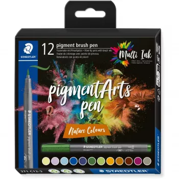 Brush Pen Staedtler Pigment Arts Nature Colors 12 tk
